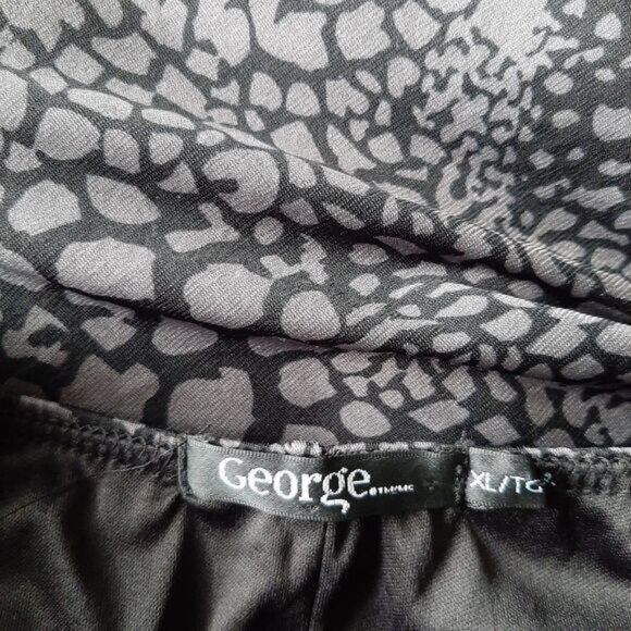 GEORGE Stretchy Fitted Babydoll Style Mini Dress Abstract Animal Print Sz XL - Picture 13 of 15